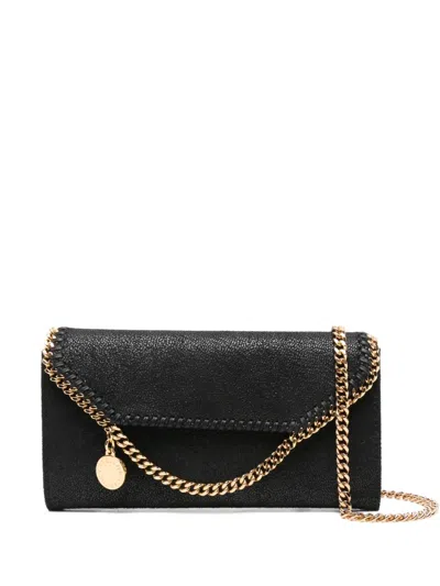 Stella Mccartney Falabella Crossbody Chain Wallet In Black