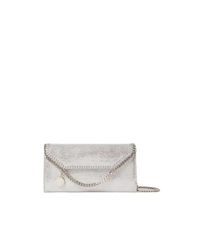 Stella Mccartney Falabella Crossbody Chain Wallet In Silver