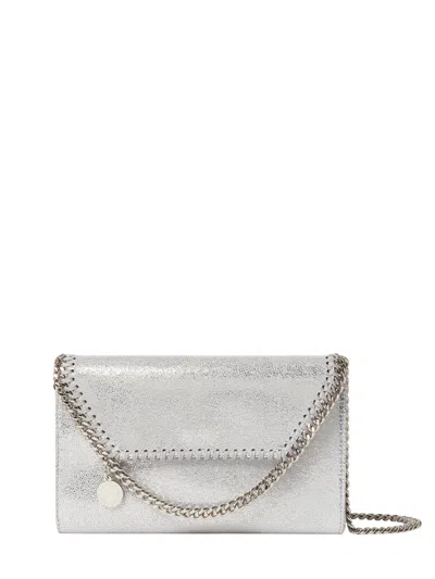 Stella Mccartney Falabella Crossbody Chain Wallet In Metallic