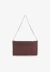 Stella Mccartney Falabella Crystal Chain Clutch In Burgundy