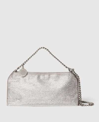 Stella Mccartney Falabella Crystal Crossbody Bag In Silver