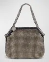 Stella Mccartney Falabella Crystal Mesh Mini Shoulder Bag In Black