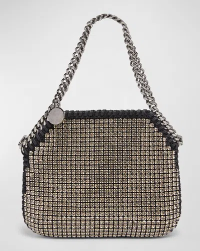 Stella Mccartney Falabella Crystal Mesh Mini Shoulder Bag In Black