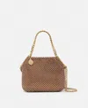 Stella Mccartney Falabella Crystal Mesh Mini Tote Bag In Metallic Brown