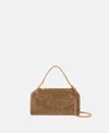 Stella Mccartney Falabella Crystal Mesh Shoulder Bag In Metallic Brown