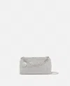 Stella Mccartney Falabella Crystal Mesh Shoulder Bag In Metallic Silver