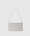 Stella Mccartney Falabella Pochette Crystal-embellished Chain Shoulder Bag In Silver