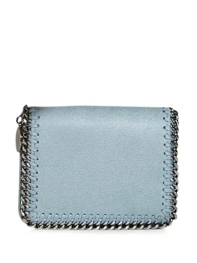 Stella Mccartney Falabella Diamond-cut Chain Wallet In Blue