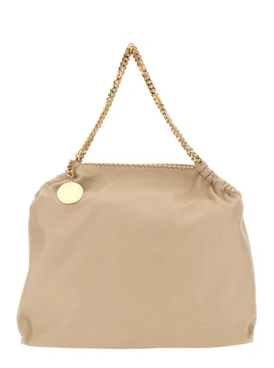 Stella Mccartney Falabella Drawstring Bag Eco Saggy Deer W/gold Chain In Neutral