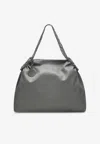 Stella Mccartney Falabella Drawstring Chain Tote Bag In Gray