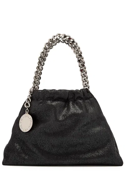 Stella Mccartney Falabella Drawstring Faux Leather Cross-body Bag In Black