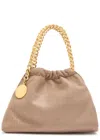 Stella Mccartney Falabella Drawstring Faux Suede Cross-body Bag In Brown