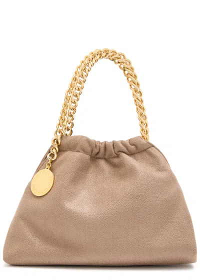Stella Mccartney Falabella Drawstring Faux Suede Cross-body Bag In Brown