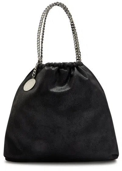Stella Mccartney Falabella Drawstring Faux Suede Tote In Black
