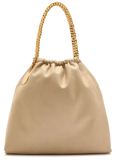 Stella Mccartney Falabella Drawstring Faux Suede Tote In Neutral