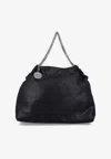Stella Mccartney Soft Textured Black Bag With Elegant Chain Strap In Black