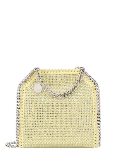 Stella Mccartney Falabella Embellished Chained Shoulder Bag In Yellow