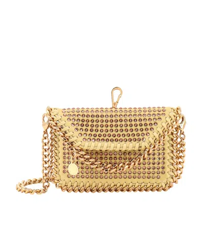 Stella Mccartney Falabella Embellished Wallet In Nude