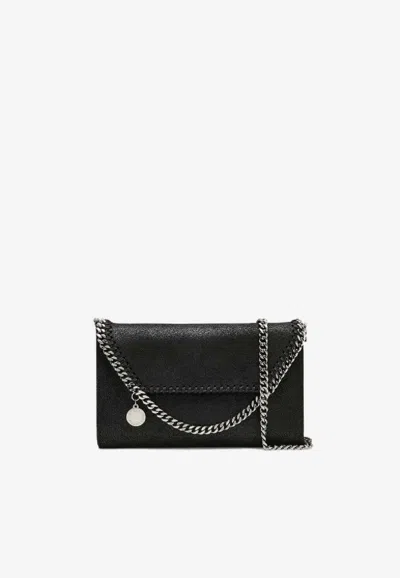 Stella Mccartney Mini Falabella Shaggy Dear Faux Leather Crossbody Bag In Black