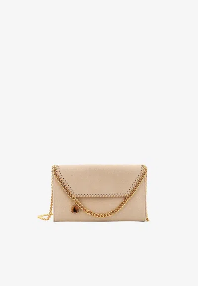 Stella Mccartney Falabella Faux Leather Chain Clutch In Cream