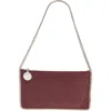 Stella Mccartney Falabella Pochette Accessoire Crystal Hotfix On Alter Suede Shoulder Bags Bordeaux