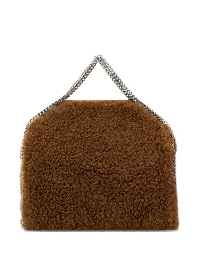 Stella Mccartney Falabella Faux-shearling Tote Bag In Brown
