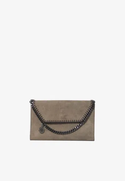 Stella Mccartney Falabella Faux Suede Chain Clutch In Pattern