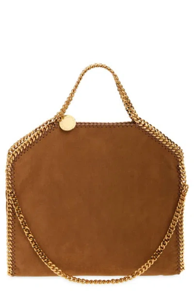 Stella Mccartney Falabella Faux Suede Tote In Brandy