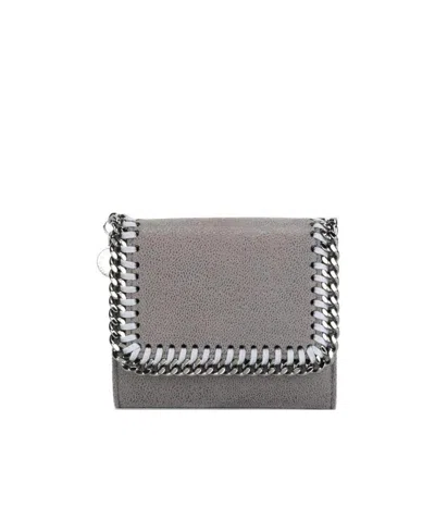 Stella Mccartney Falabella Flap Cardholder In Light Grey