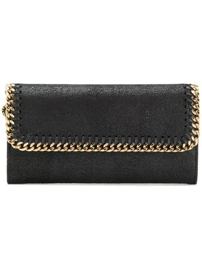 Stella Mccartney Falabella Flap Continental Wallet Accessories In Black