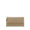 Stella Mccartney Falabella Flap Continental Wallet In Beige
