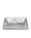 Stella Mccartney Falabella Flap-front Clutch Bag In Gray