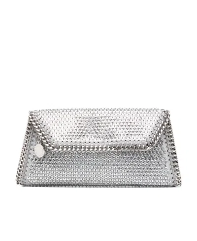 Stella Mccartney Falabella Flap-front Clutch Bag In Gray