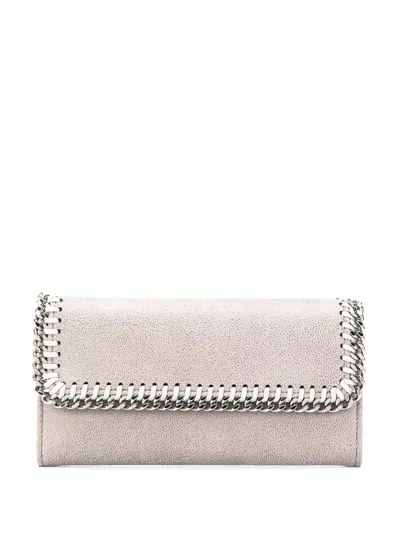 Stella Mccartney Falabella Flap Wallet In Gray