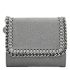 Stella Mccartney Falabella Small Faux Suede Wallet In Light Grey