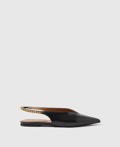 Stella Mccartney Slingback-strap Point-toe Flat Pumps In Black