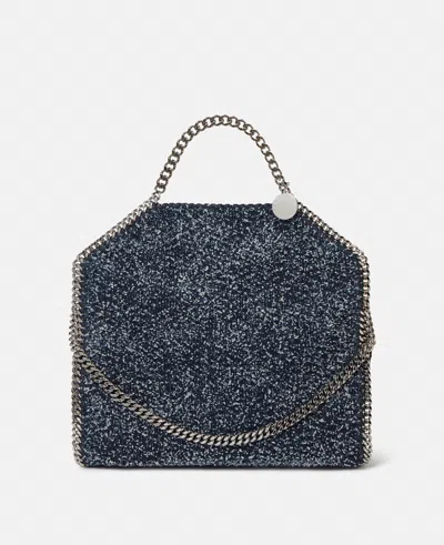 Stella Mccartney Falabella Fold-over Bouclé Tote Bag In Speckled Blue