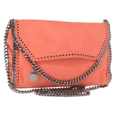 Pre-owned Stella Mccartney Falabella Fold Over Flap Crossbody Bag Shaggy Deer Orange Polyester Shoulder Bag Ba