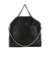 Stella Mccartney Black Large Chain Tote Handbag For Women In Black