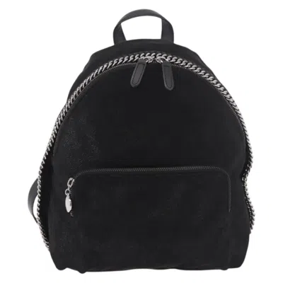 Pre-owned Stella Mccartney Falabella Front Zip Shaggy Deer Black Polyester Backpack Bag ()