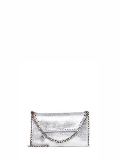 Stella Mccartney Falabella Grey Shoulder Bag In Silver