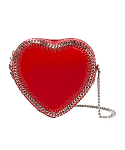 Stella Mccartney Falabella Heart-shaped Crossbody Bag In Red