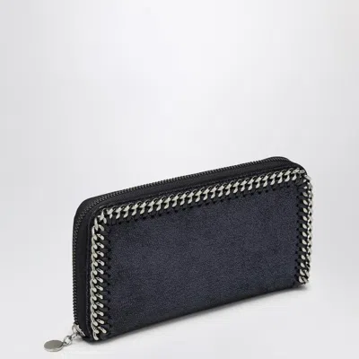 Stella Mccartney Falabella Ink Zip-around Wallet In Blue