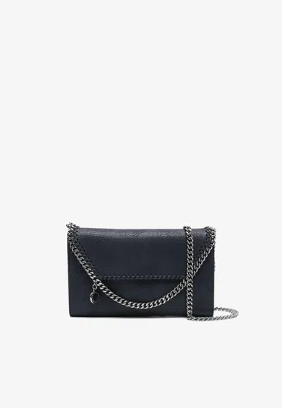 Stella Mccartney Falabella Leather Chain Clutch In Blue