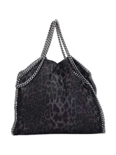 Pre-owned Stella Mccartney Falabella Leopard-print Tote Bag In Black
