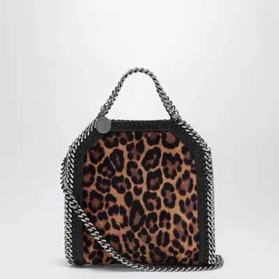Stella Mccartney Falabella Leopard-print Velvet Mini Tote Bag In Brown