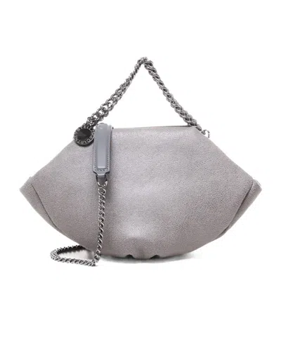 Stella Mccartney Falabella Logo Charm Mini Tote Bag In Gray