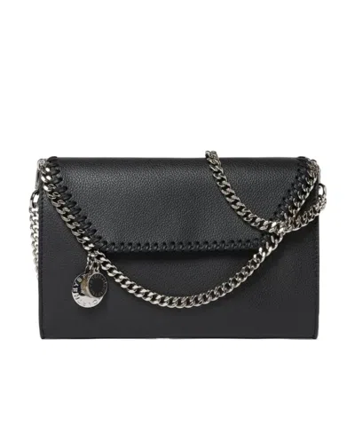 Stella Mccartney Falabella Logo-charm Mirum Shoulder Bag In Black