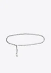 Stella Mccartney Falabella Logo Engraved Chain Belt In Gray