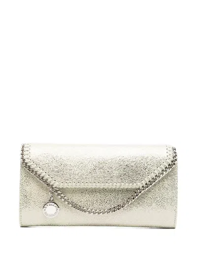 Stella Mccartney Falabella Logo-charm Clutch Bag In Neutral